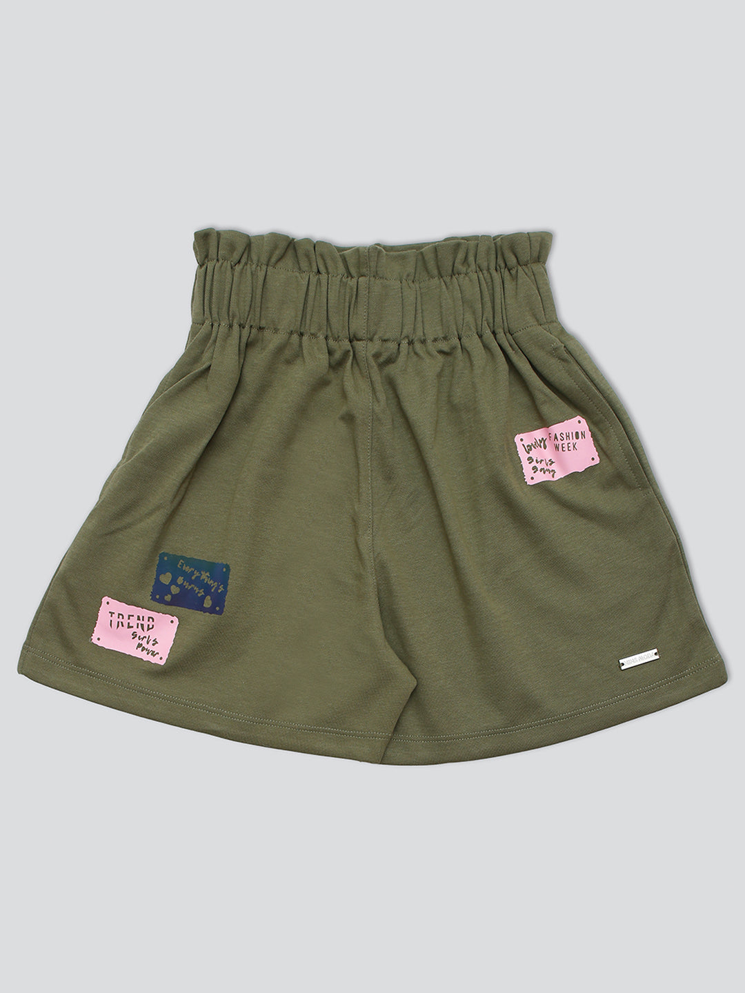 Pampolina Girls  Printed Short- Olive