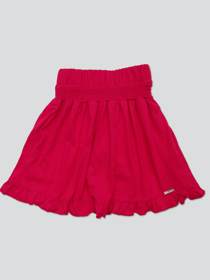 Pampolina Girls Solid Skirt- Magenta