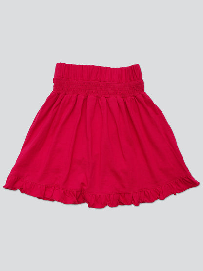 Pampolina Girls Solid Skirt- Magenta