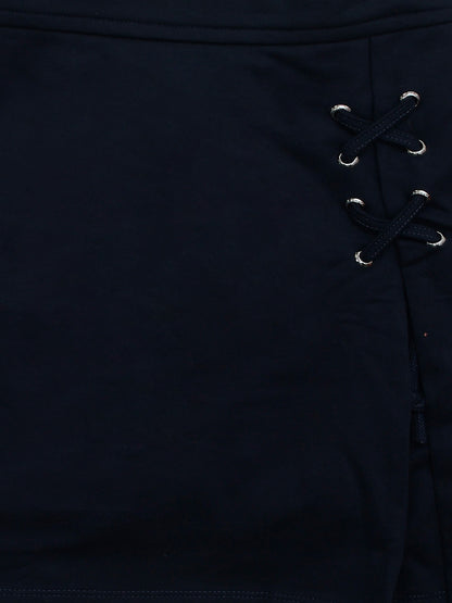 Pampolina Girls Solid Skirt- Navy
