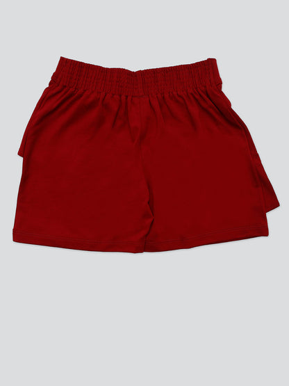 Pampolina Girls Solid Short- Mahroon