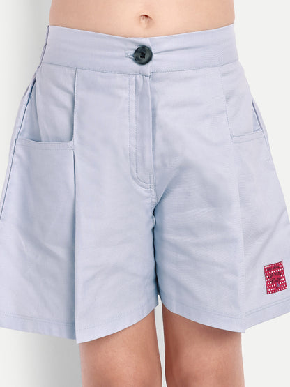 PAMPOLINA GIRLS SOLID SKIRT-SKY