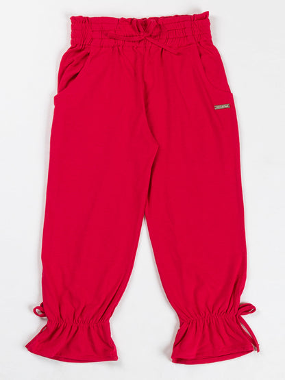 Pampolina Girls Solid Ankle Lenth Capri-Magenta
