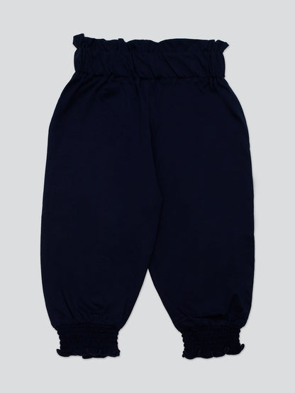 Pampolina Girls Solid Ankle Lenth Capri-Navy