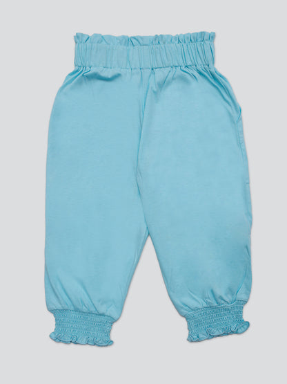 Pampolina Girls Solid Ankle Lenth Capri- Sky