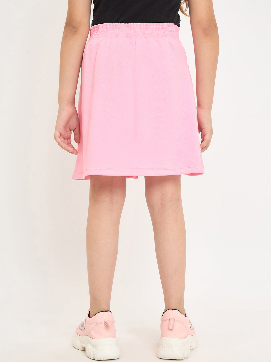 Pampolina Girls Solid Knee Length Skirts - Pink