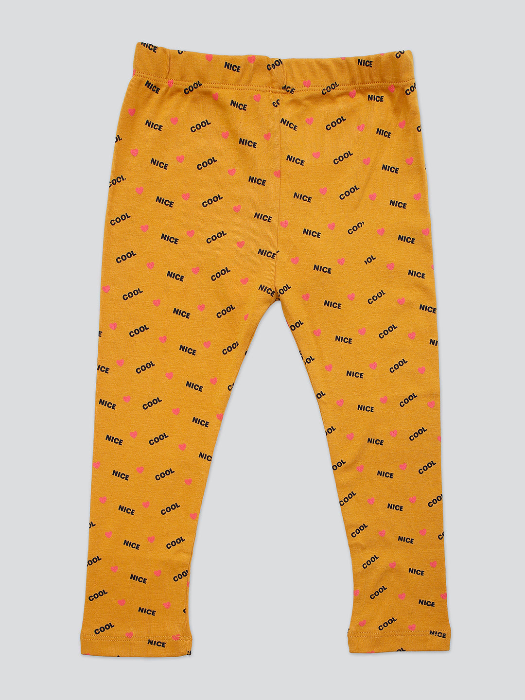 Pampolina Girls Allover Ankle Lenth Capri- Mustard