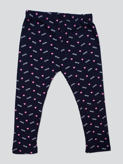 Pampolina Girls Allover Ankle Lenth Capri- Navy