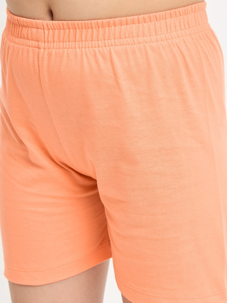 Pampolina Girls Friend Printed Half Sleeve Nightsuit - Orange