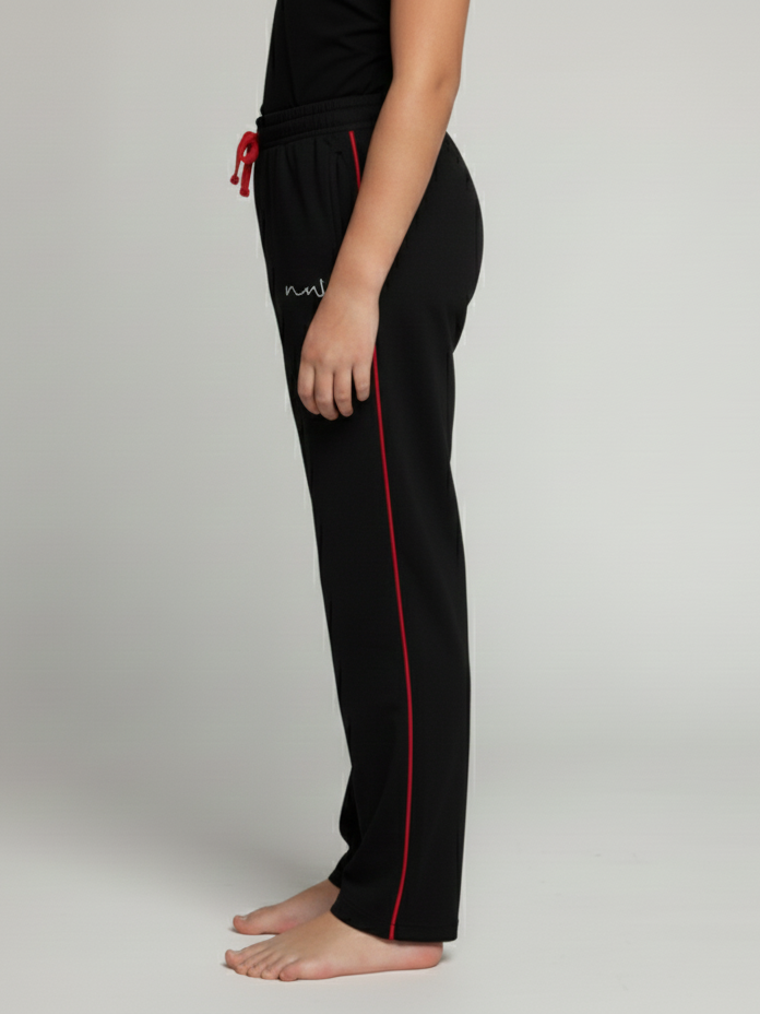 Pampolina Full Length Side Tape Detailing Track Pants - Black