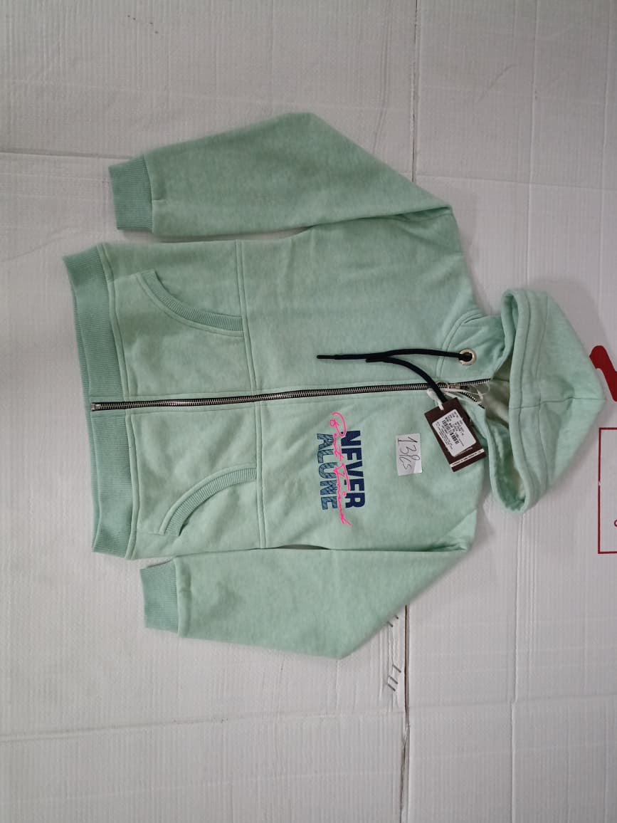 Cotton Sweatshirt with Front Zip – Comfortable & Stylish Girls Sweatshirt