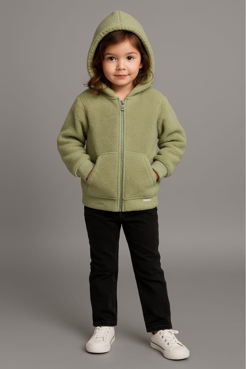 Cotton Sweatshirt with Front Zip – Comfortable & Stylish Girls Sweatshirt