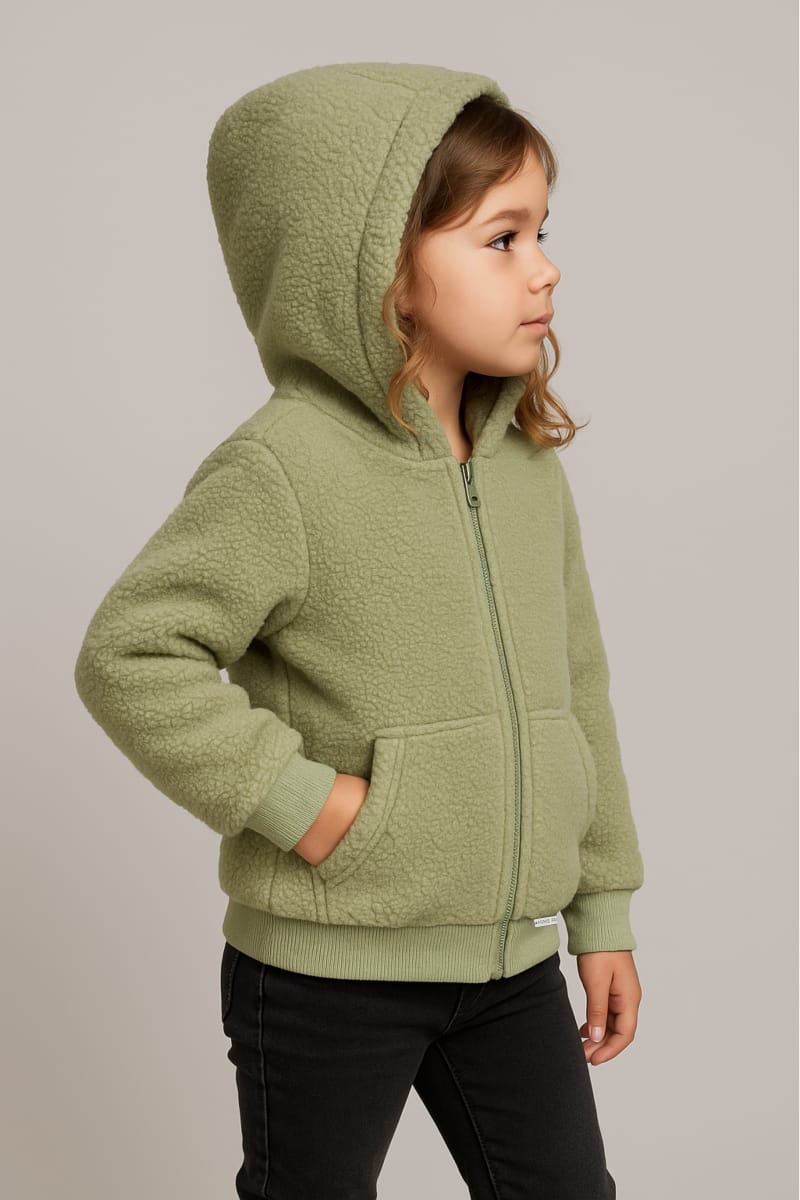 Cotton Sweatshirt with Front Zip – Comfortable & Stylish Girls Sweatshirt