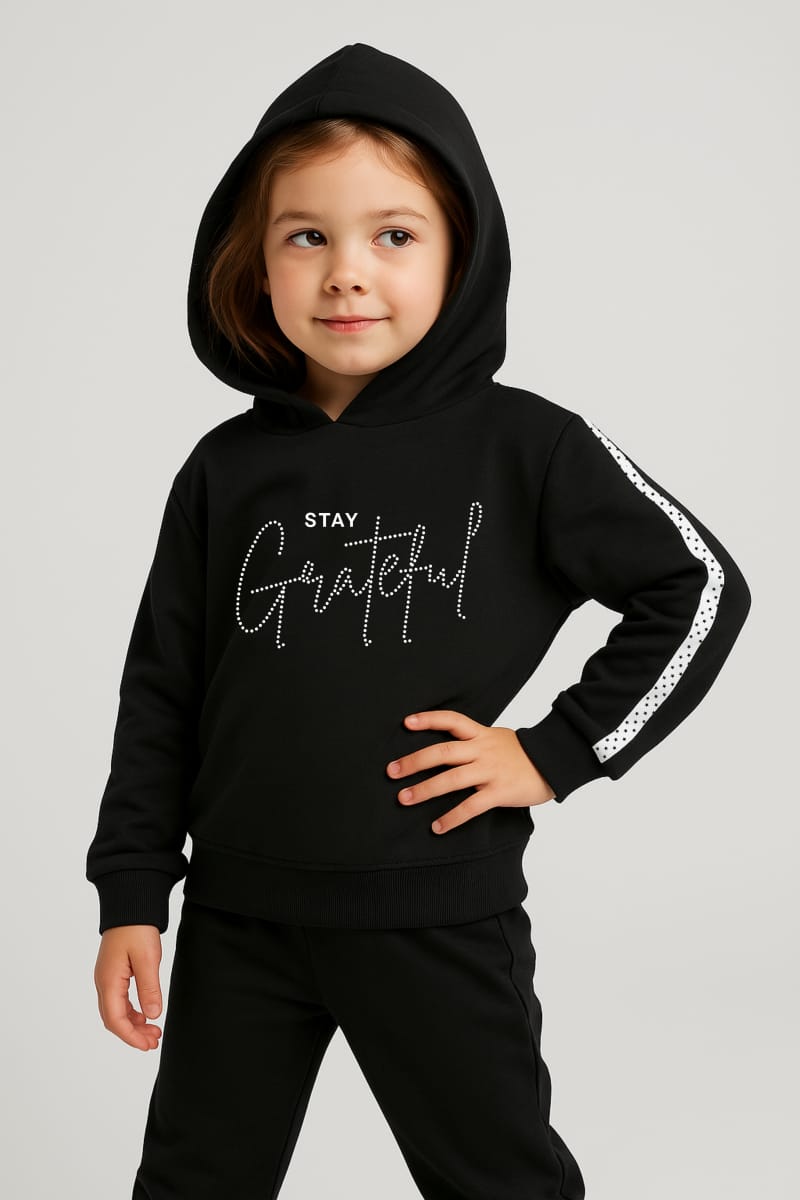 Cozy Fleece Hooded Tracksuit Set for Children - Perfect for Athleisure