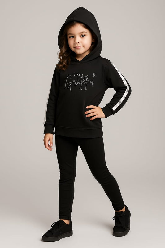 Cozy Fleece Hooded Tracksuit Set for Children - Perfect for Athleisure