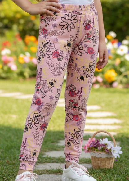 Cozy High-Waist Full-Length Printed Leggings for Children