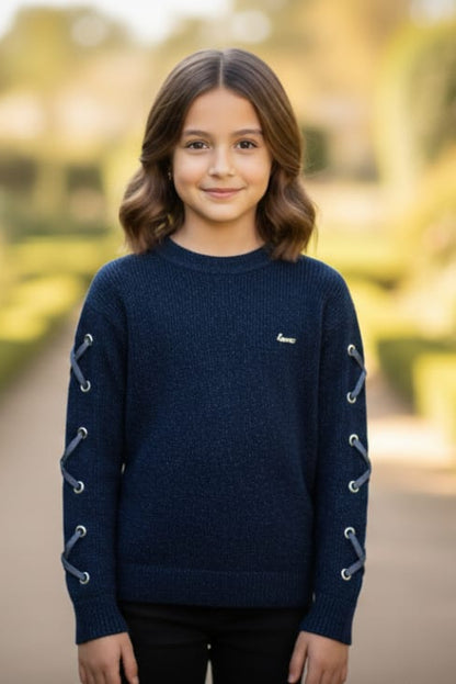 Pampolina Navy Glitter Sweatshirt with Unique "Love" Design