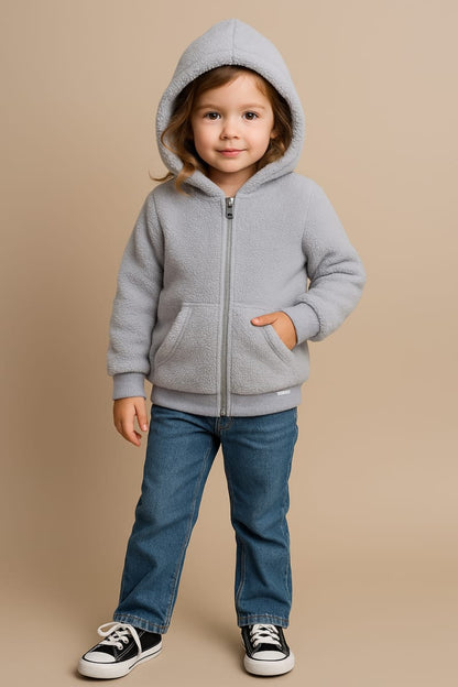 Cotton Sweatshirt with Front Zip – Comfortable & Stylish Girls Sweatshirt