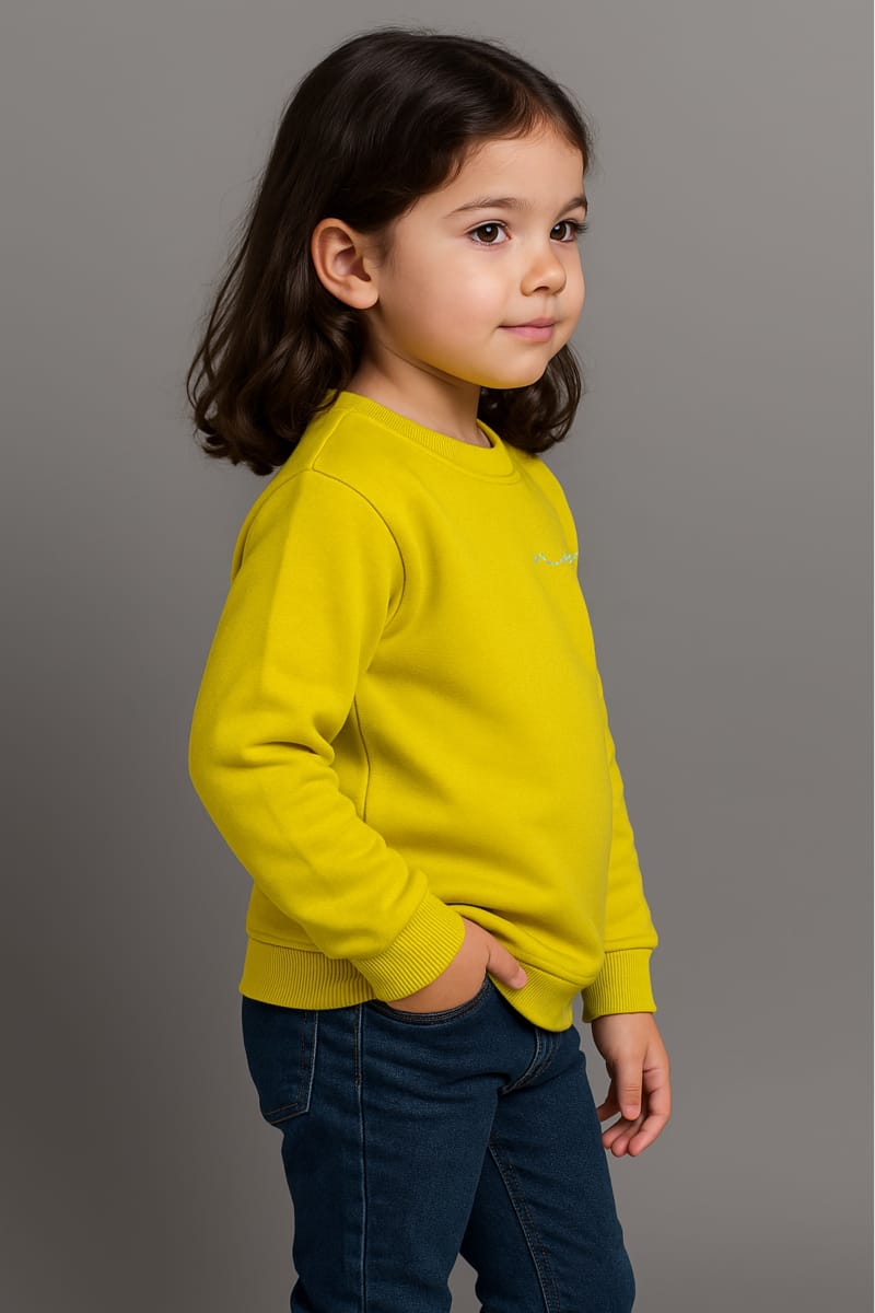 Vibrant Chartreuse Ribbed Knit Long-Sleeve Pullover Top