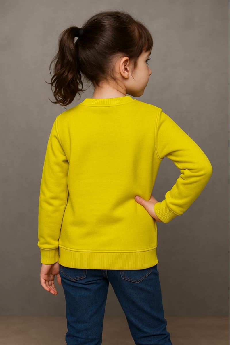 Vibrant Chartreuse Ribbed Knit Long-Sleeve Pullover Top