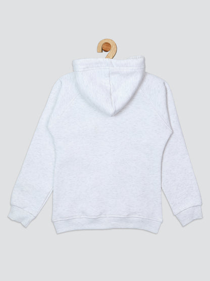 Pampolina  Girls Solid  With Hoddie SweatShirt- White