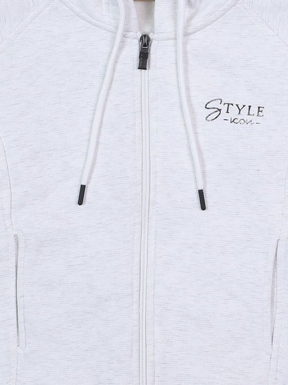 Pampolina  Girls Solid  With Hoddie SweatShirt- White