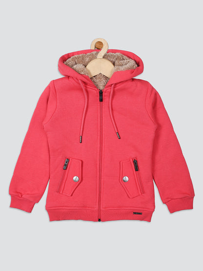 Pampolina Girls Solid Sweatshirt -Coral