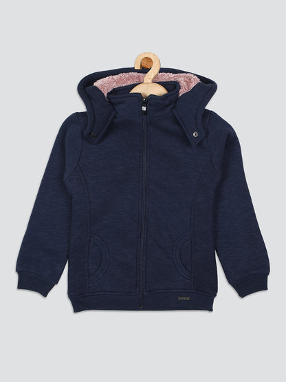 Pampolina Paris Printed Hoddie Sweatshirt -Navy