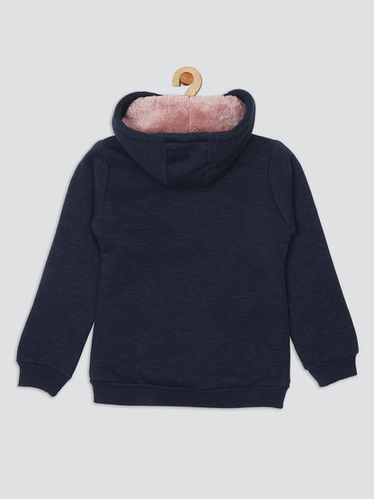 Pampolina Paris Printed Hoddie Sweatshirt -Navy