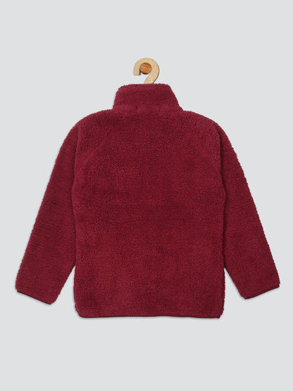 Pampolina Girls Solid Sweatshirt - Mahroon
