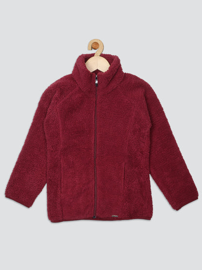 Pampolina Girls Solid Sweatshirt - Mahroon