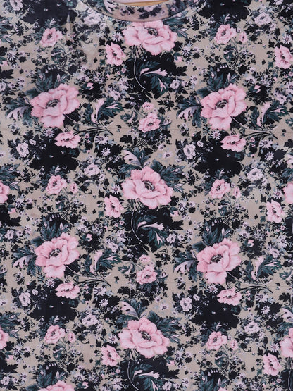 Pampolina Girls All Over Printed Sharing Top- Fawn/Pink