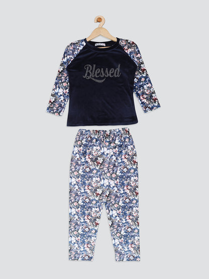 Pampolina Printed Sharing Co-Ord Sets-Navy