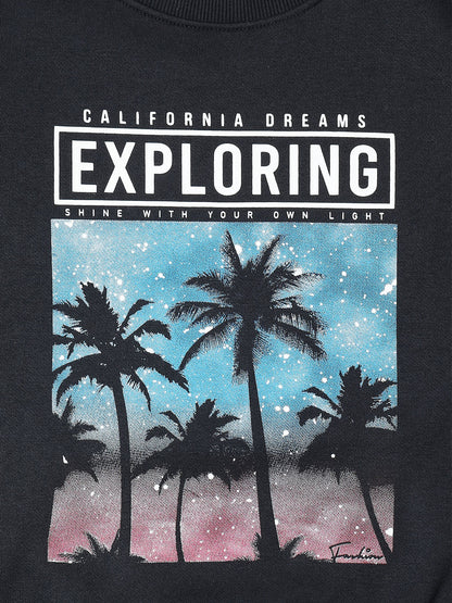 Pampolina Boys Printed Sweatshirt-Navy