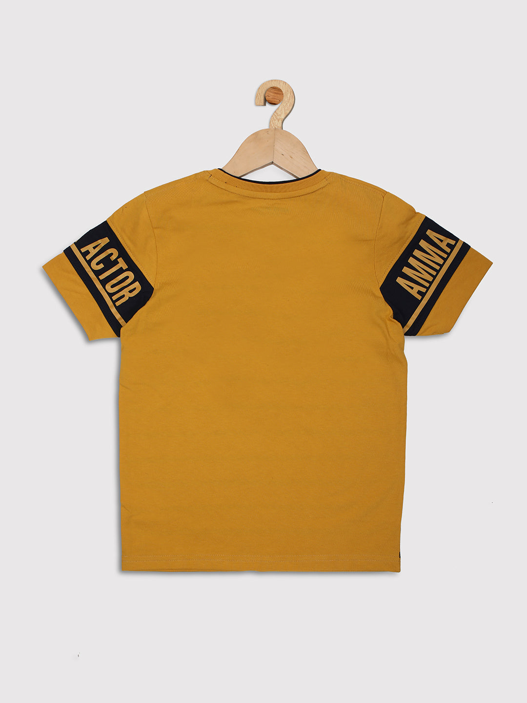Nins Moda Boys Printed T-Shirt-Mustard