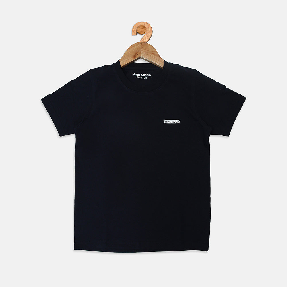 Nins Moda Boys Round Neck T-shirt-Navy