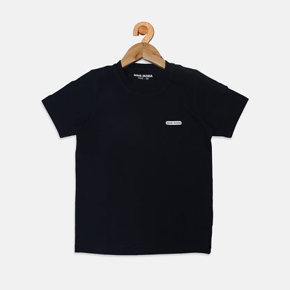 Nins Moda Boys Round Neck T-shirt-Navy