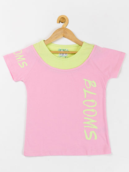 Pampolina Girls Malticolour  Printed Top-pink