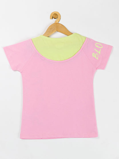 Pampolina Girls Malticolour  Printed Top-pink