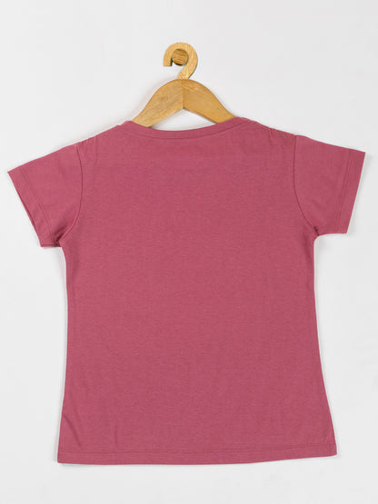 Pampolina Girls Flower Printed Stretchable Top- O.Pink