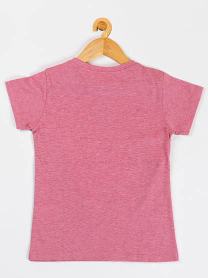 Pampolina Girls Flower Printed Stretchable Top- O.Pink