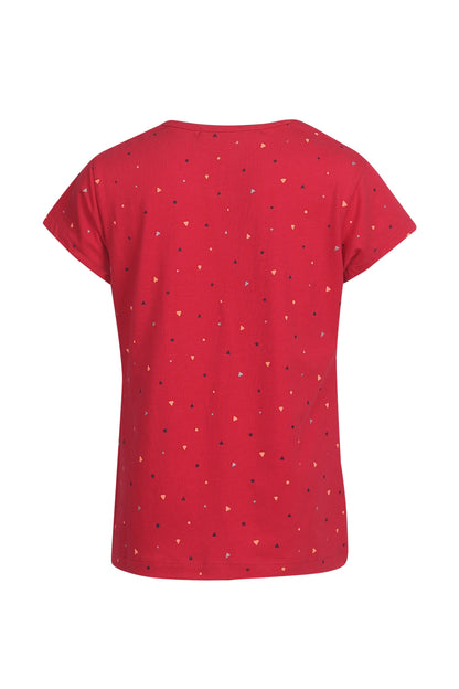 Pampolina Girls Text Printed Round Neck Top - Red