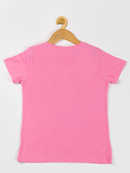 Pampolina Girls Sequin Printed Top -Pink