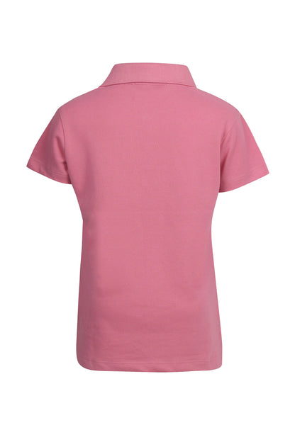 Pampolina Girls  Solid Pique Kint  Collar T-Shirt - Pink