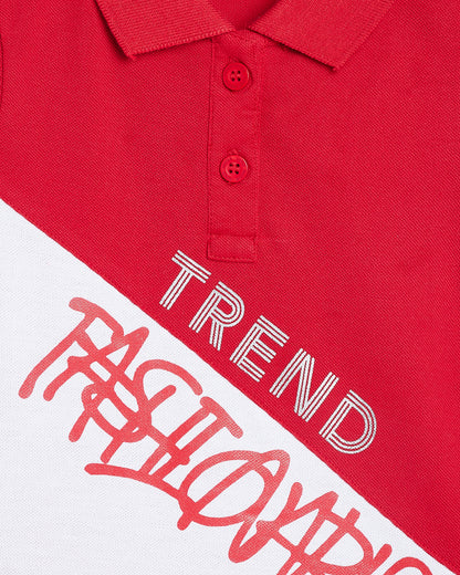 Nins Moda Trend Print Short Sleeves Tee - Red