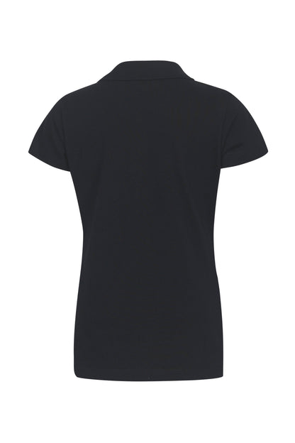 Pampolina Girls  Text Printed Pique Kint Collar T-Shirt - Navy