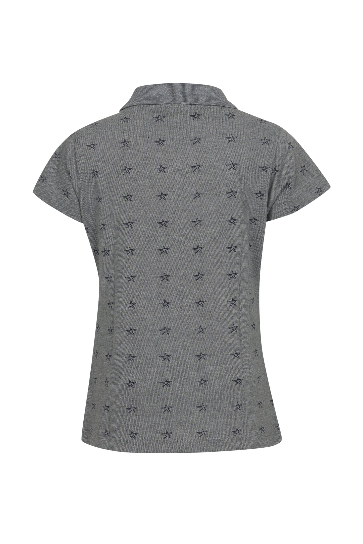 Pampolina Girls Allover Printed Collar T- Shirt - Grey