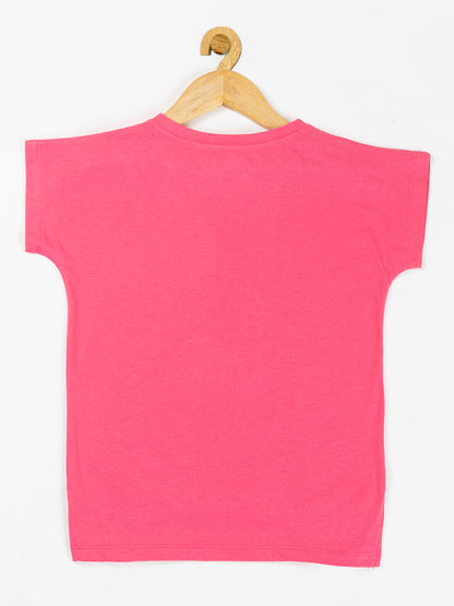 Pampolina Girls Solid Top With Waist Elastic-Pink