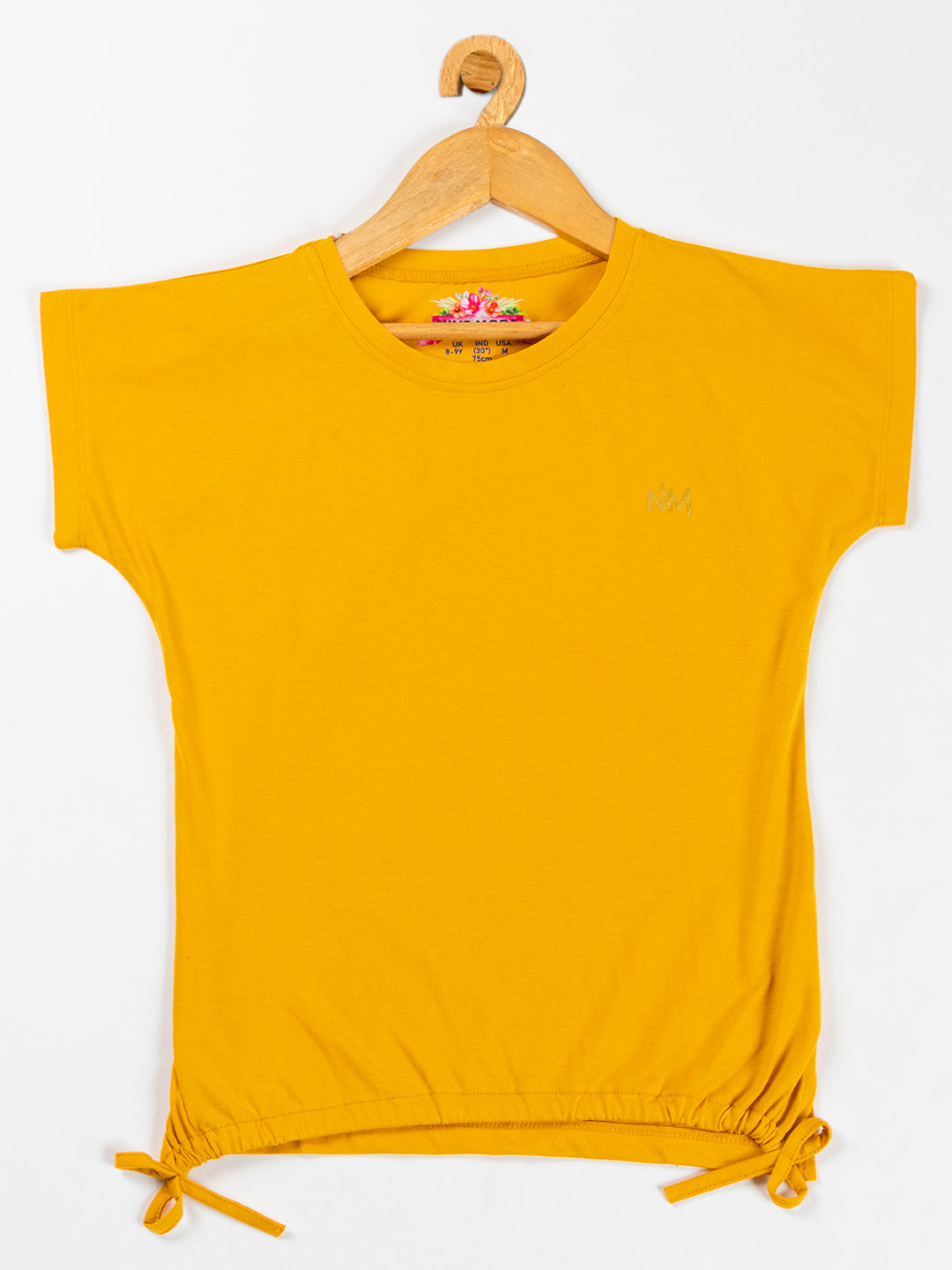 Pampolina Girls Solid Top With Waist Elastic-Mustard