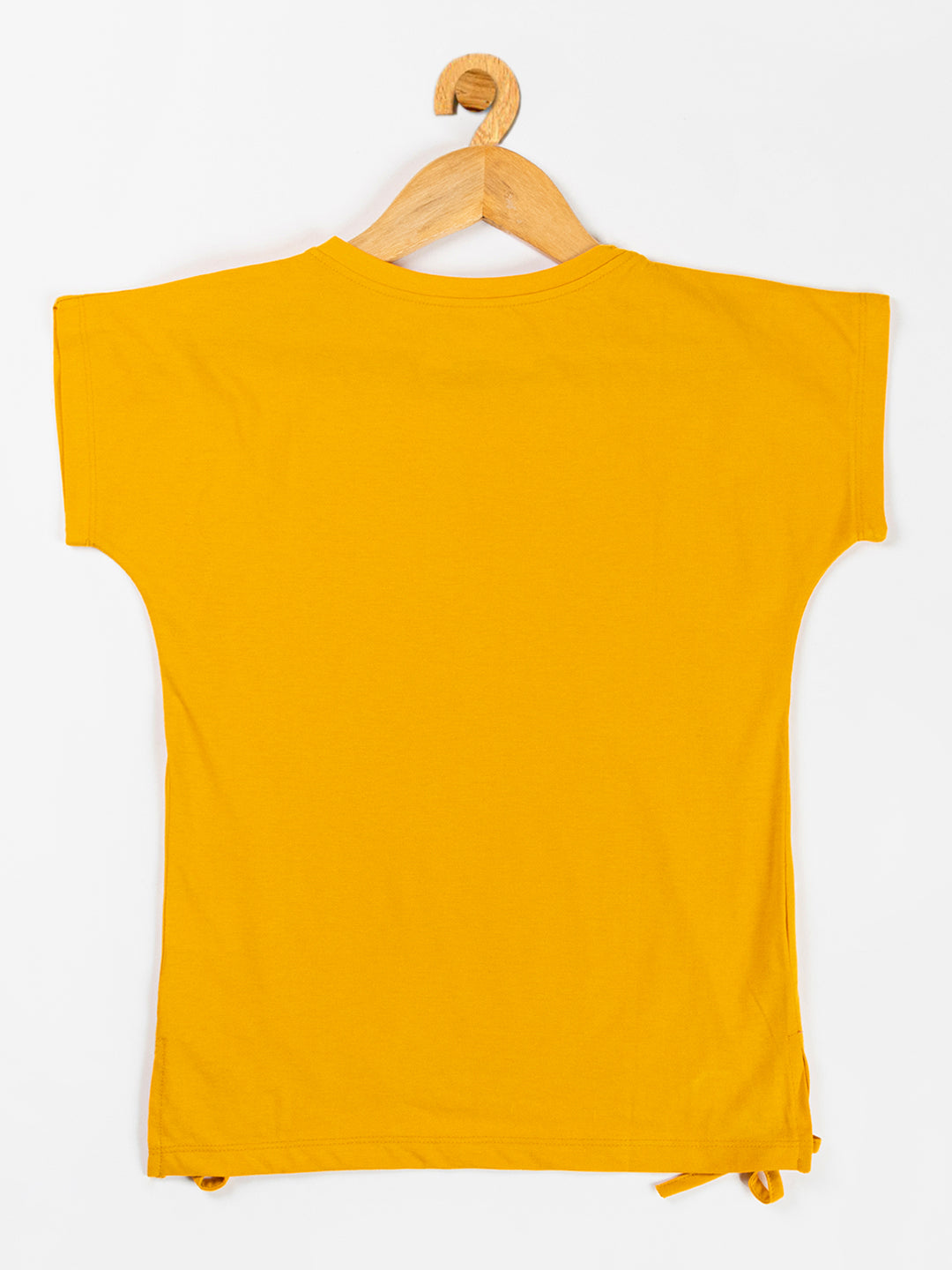 Pampolina Girls Solid Top With Waist Elastic-Mustard